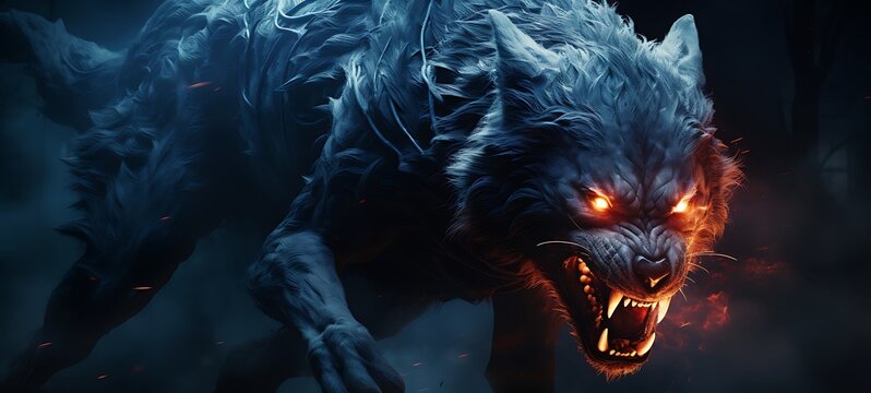 monster lycan shaped constellation, ai generative