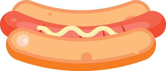 Cartoon Hot Dog with Mustard