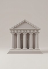 Obraz premium Elegant neoclassical architecture miniature with balanced symmetrical design