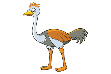 Ostrich isolated illustration on white background.
