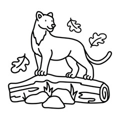 Woodland Escape Coloring Book, bold and easy coloring pages, animals line art, Panther, Lion, Autumn, Cute Coloring Pages,