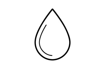 Minimal Water Droplet Line Art – Simple Hydration & Nature Symbol in Outline Style

