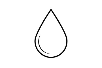 Minimal Water Droplet Line Art – Simple Hydration & Nature Symbol in Outline Style

