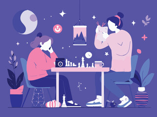 two girls in the night