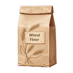 Wheat Flour Sack on Transparent Background