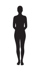 Casual Woman Silhouette – Full Body Relaxed Female Vector Illustration