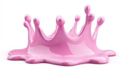 A pink liquid splash forming a crown shape