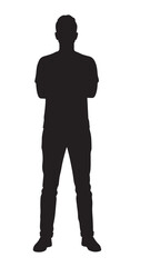 Casual Man Silhouette – Full Body Relaxed Male Vector Illustration