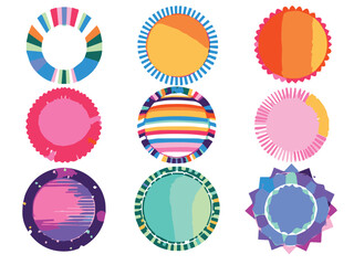 set of colorful circular background vector