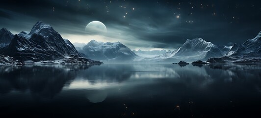 Naklejka premium lake shaped constellation, ai generative