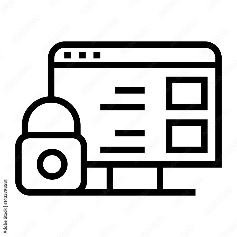 Poster data security  vector icon