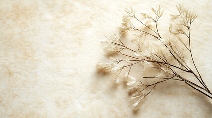 Dried Flowers Beige Background. (2)