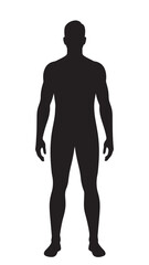 Casual Man Silhouette – Full Body Relaxed Male Vector Illustration