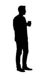 Casual Man Silhouette – Full Body Relaxed Male Vector Illustration