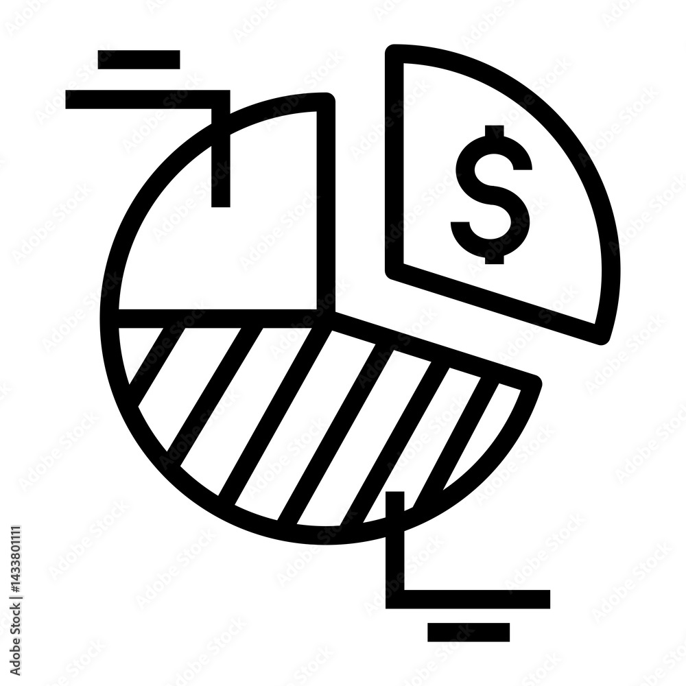 Poster pie chart vector icon
