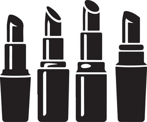 Four Different Types of Lipstick Icons Black Silhouette