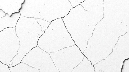 Obraz premium Cracked white surface texture with deep fissures and peeling paint creating an aged industrial backdrop for graphic design projects