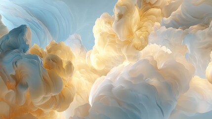 Abstract fluid art background with flowing clouds, ethereal dreamscape. Perfect for meditation, calming visuals, and spiritual themes.