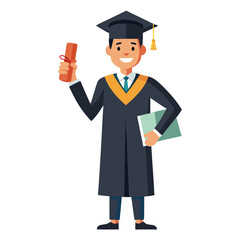 Graduate holding diploma