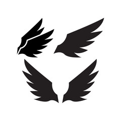 Set of Wing icon isolated on white background.