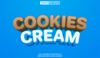 Editable 3d text style effect - Cookies Cream text effect Template