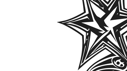 Abstract Star Design with Black  White.