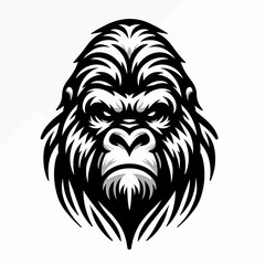 Obraz premium Bold black and white graphic of a gorilla's head.