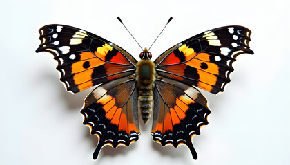Naklejka premium Colorful butterfly with detailed patterns, beautiful nature illustration with copy space