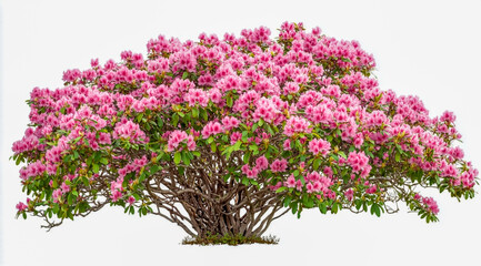 Obraz premium Large rhododendron bush with pink flower