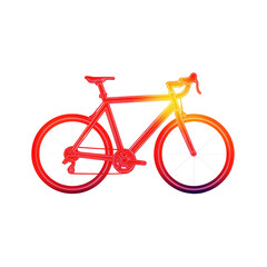 Fototapeta premium nature conservation concept. Neon outline of a bicycle on a black background. isolated on white background