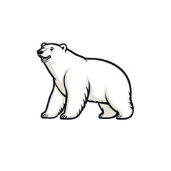 playful polar bear logo, symbolizing fun and friendliness, perfect for branding in food or beverage industries, transparent background
