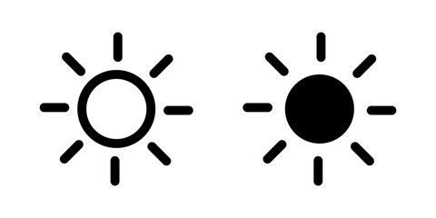 Vector illustration of Brightness icon set isolated on transparent background