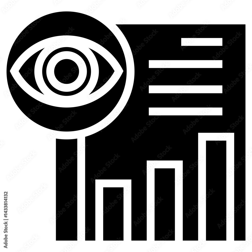 Poster document analysis vector icon