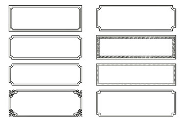 Varied icon set with decorative frames for design and branding purposes in digital and print media