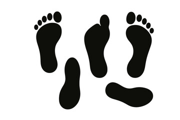 Footprint icon set for creative design projects and educational materials