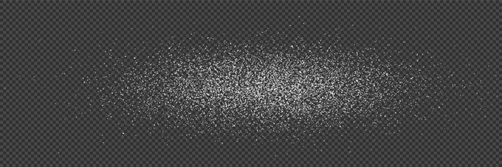 Sugar or salt powder splashing on table or countertop in perspective. Snow texture. Oval trace of sifted flour on surface. Vector illustration