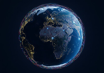 Earth at Night: Global Illumination Digital Art