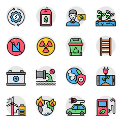 Set of Eco Flat Icons 