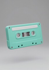 Fototapeta premium Retro charm rendered: a light green audio cassette tape in clean presentation