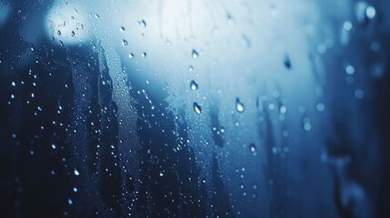Raindrops on a misty windowpane