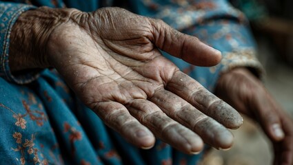 Fototapeta premium Aging gracefully close-up of a weathered hand