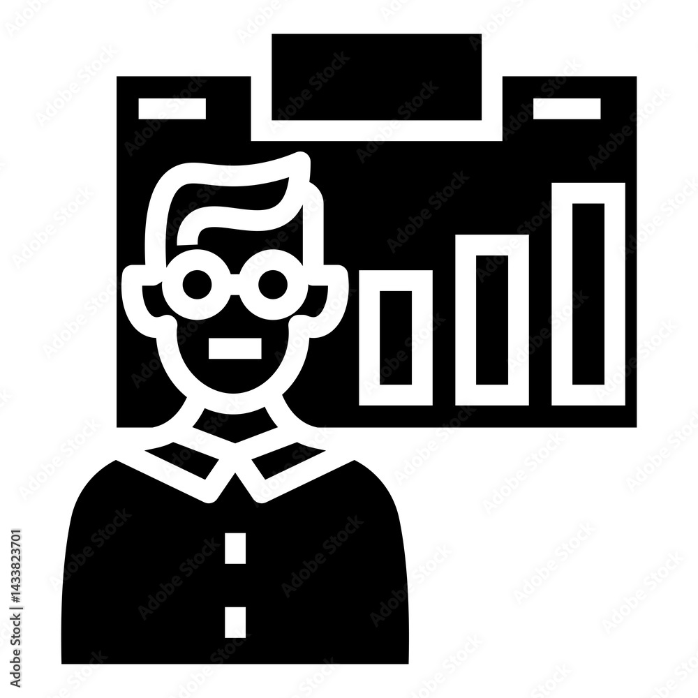 Poster presentation vector icon
