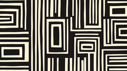Abstract Black and White Geometric Pattern
