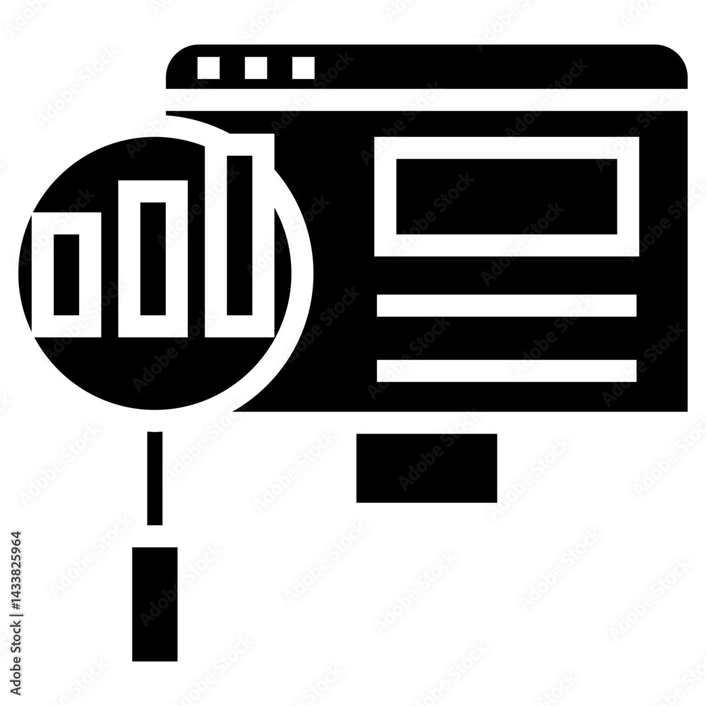 Poster searching data  vector icon
