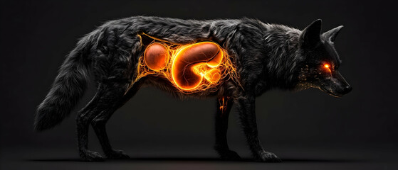 Canine Internal Organs Illuminated