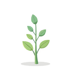 Simple, Iconical Green Plant Illustration