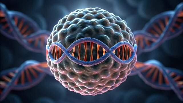A hyper-detailed view of DNA transcription process in a biological context.