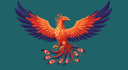 Colorful Phoenix Bird Illustration