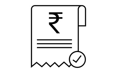 Receipt image with rupee symbol, Rupee symbol receipt vector image, png receipt image with rupee symbol 