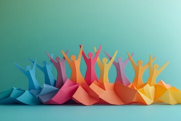 Paper People Celebrating Teamwork Success116